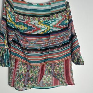 Rachel Kate Multicolor Geometric Blouse
